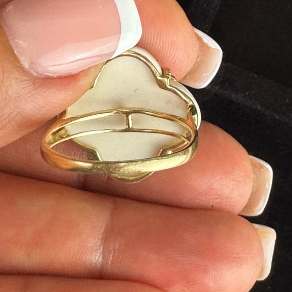 Designer Citrine, Garnet, Porcelain Ring, 14K FP SIZE 6.5 – GORGEOUS - Picture 9 of 13